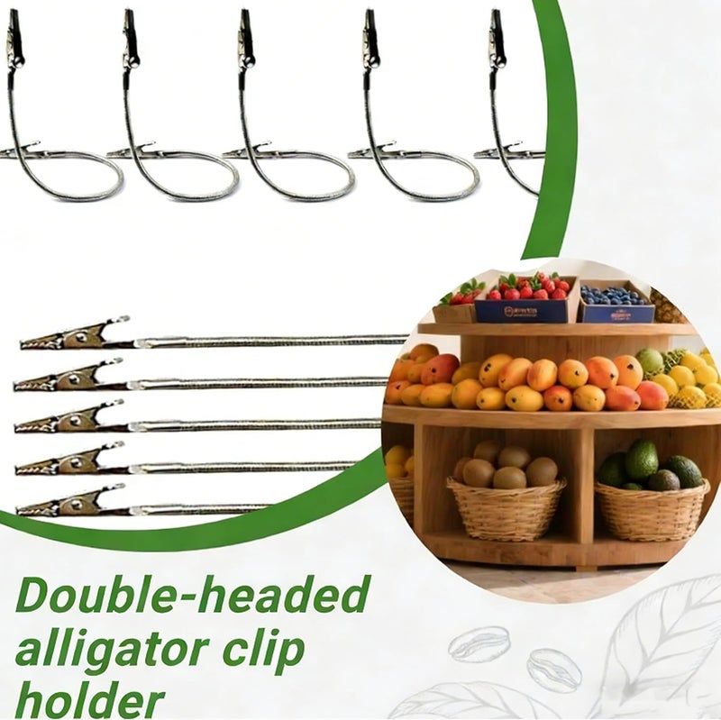 ZHQZZPH 10-Pack Double-Headed Alligator Clip Holders Bendable Flexible Arms for Office Memos, Photos & DIY | Metal Double-Sided Design with Mini Prongs | 7.1 Inch Long Display Organizer - Image 4